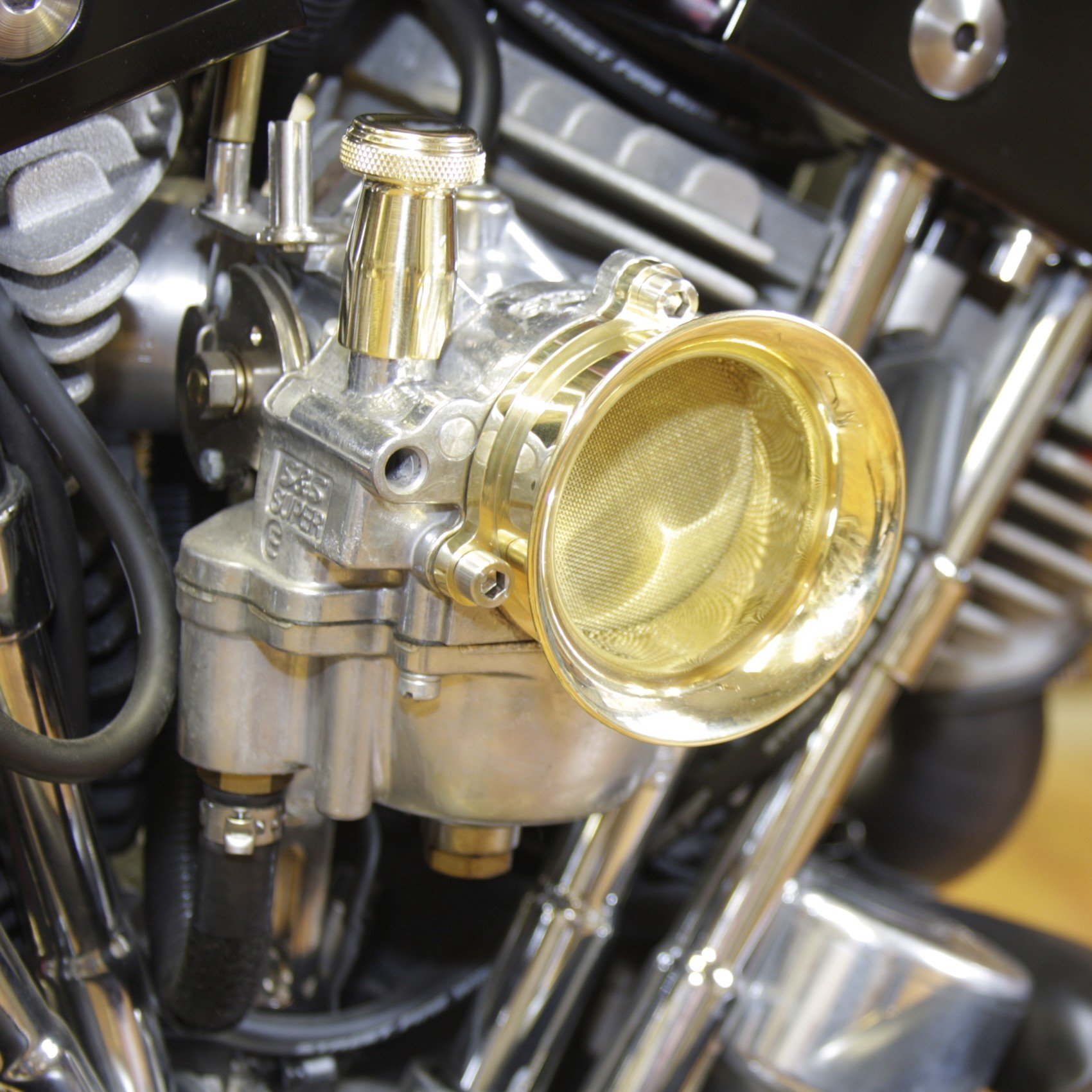 安心の長期保証 Speed Dealer Solid Brass Short Velocity Stack for Harley CV