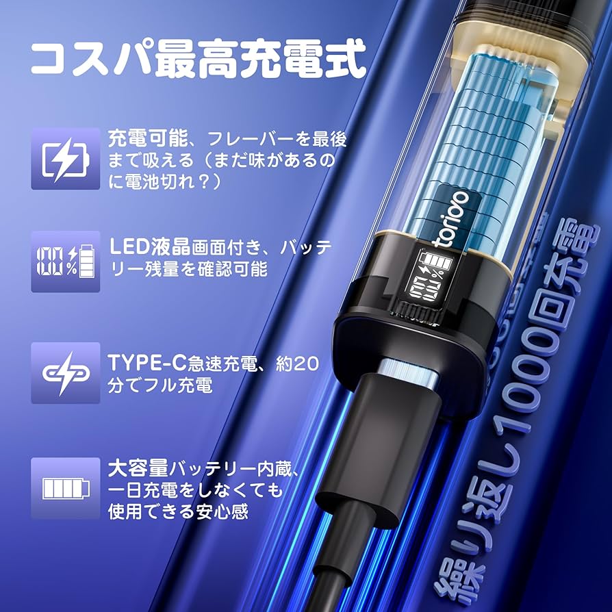 ぺこトパーズイータグ新品未使用品98リットル Amazon | 電子タバコ VAPE 本体 バッテリー LEDディスプレイ搭載