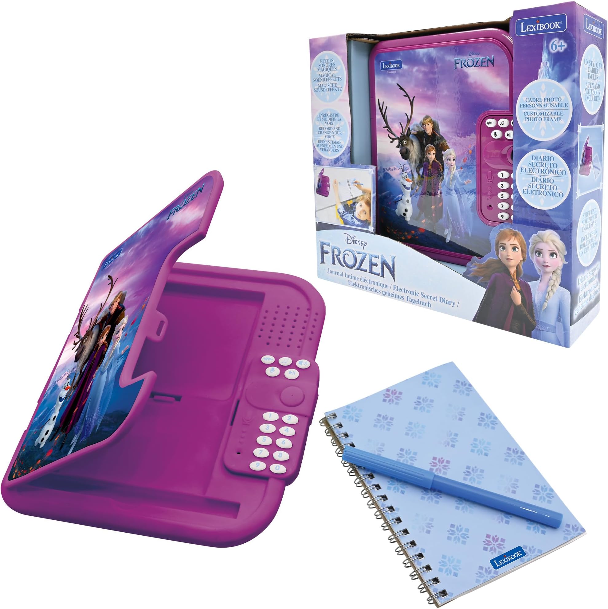 Frozen: Electronic diary with pen and notebook included, interactive, password protected, fun functions, sound effects, Purple/blue, SD50FZ