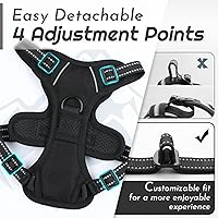 Vista 9 de Eagloo Arnés para perro pequeño, sin tirones, chaleco de servicio con tiras reflectantes y asa de control, ajustable y cómodo para caminar, arnés