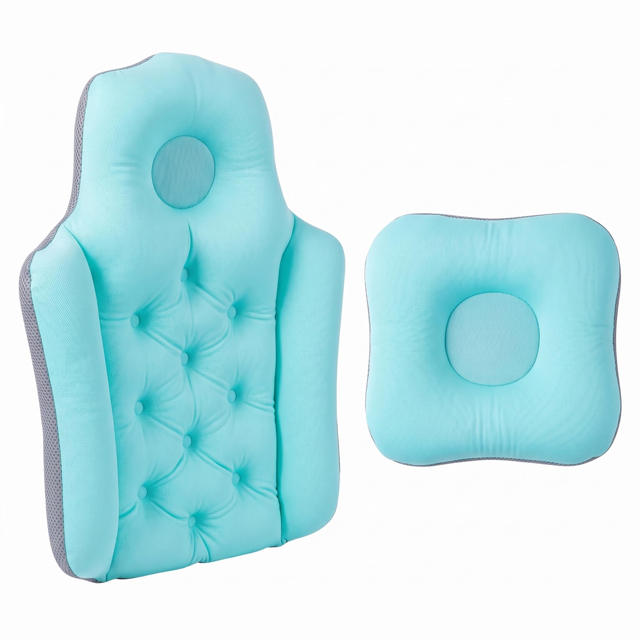 Bath Tub Pillow, Ergonomic Shower Pillow Back & Head Support Breathable Quick-Drying Bath Accessories for Adults- Blue ;1