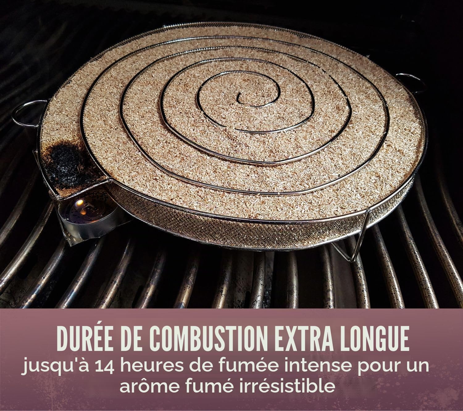 Grillfürst Générateur de fumée froide - Escargot de fumée en acier inoxydable - Rond - Pour barbecue à gaz et à charbon et fumoir, XXL - Diamètre : 31 cm