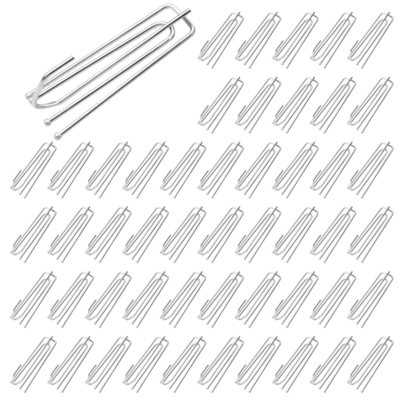 50 Pack Metal Curtain Hooks,4 Prongs Heavy Duty Deep Prong Hook for Track