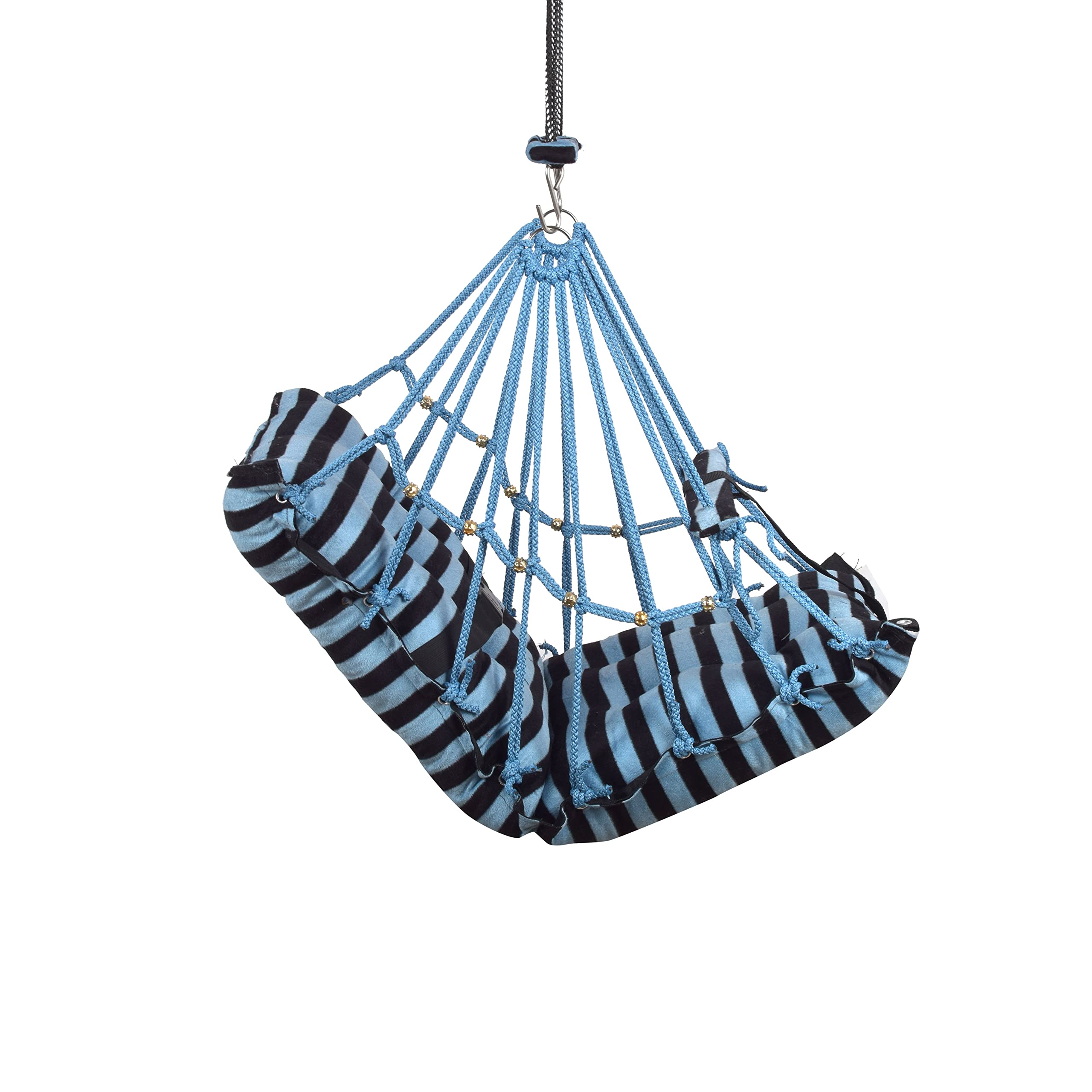 BOFFLE® Cotton Swing Chair for Kids Baby's Children Folding and Washable1-3 Years with Safety Belt/Home,Garden Jhula for Babies|Swing for Kids | Seat and Back Side 16x16 inch 1