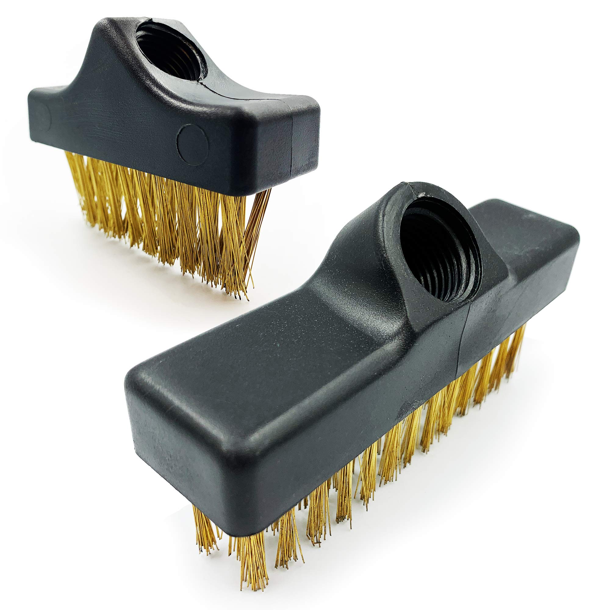 Tdbs The Dustpan And Brush Store Black 2-Pack Replacement Heads For Angled Paving Brush And Wire Broom, Weed Brush Spare Heads For Removing Weeds And Moss Build-Up From Patio, Block Paving And Driveway