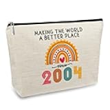 21st Birthday Gifts for Her Makeup Bag, 2004 Happy 21st Birthday Decorations for Women Her, 21 Year Old Birthday Gifts Ideas for Daughter, Sister, Female, Teenage Girls, Cosmetic Travel Pouch