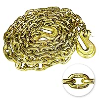 Vista 23 de G80 Cadena de Transporte con Tensor de 3/8 Pulgadas x 25 Pies Cadena de Seguridad/Tensor con Ganchos de Agarre Clevis 7,100 libras Carga de Trabajo