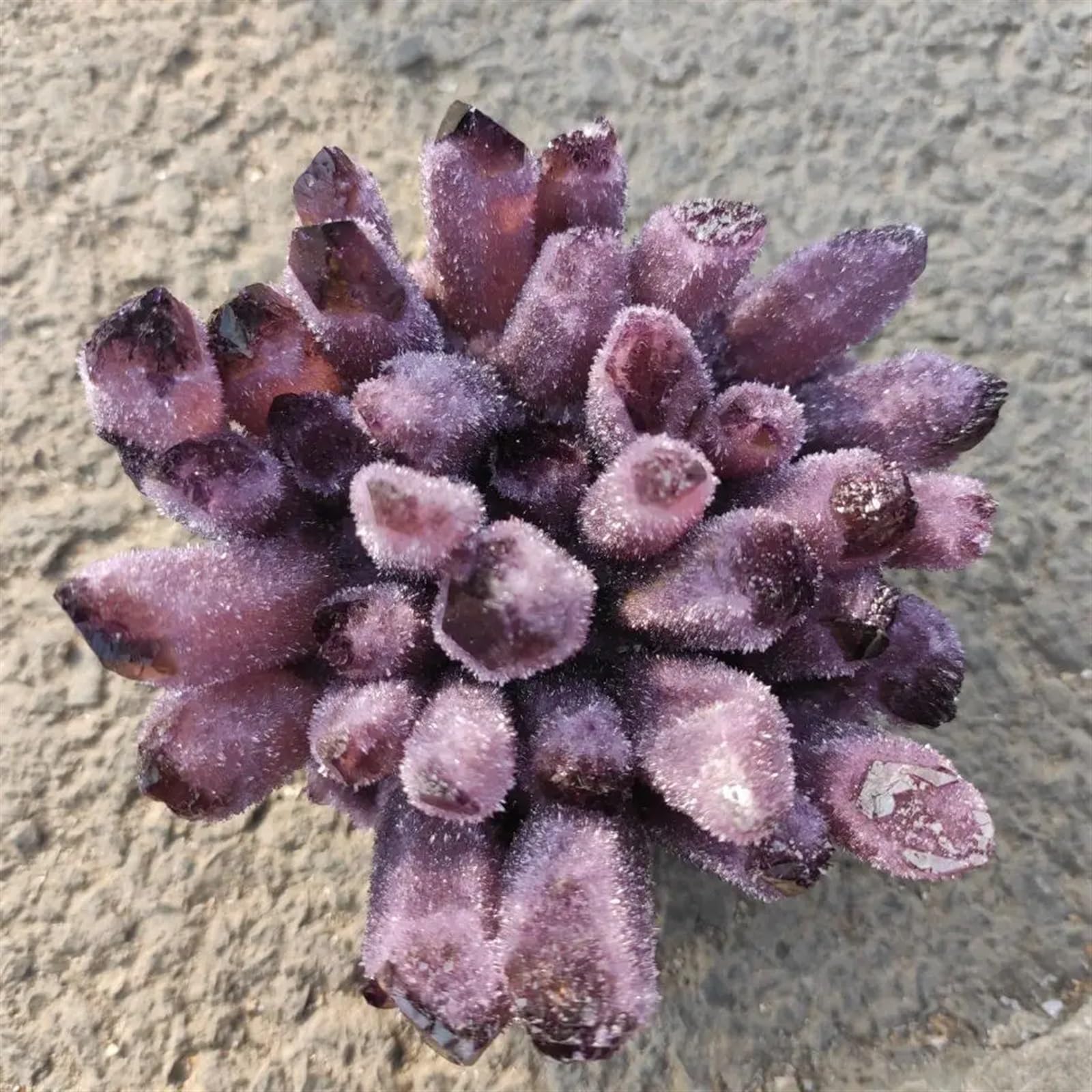 KJEBVHIRS Purple Ghost Phantom Quartz Crystal Cluster Rock Stones and Crystals Home Ornaments (Size : 400-500g)