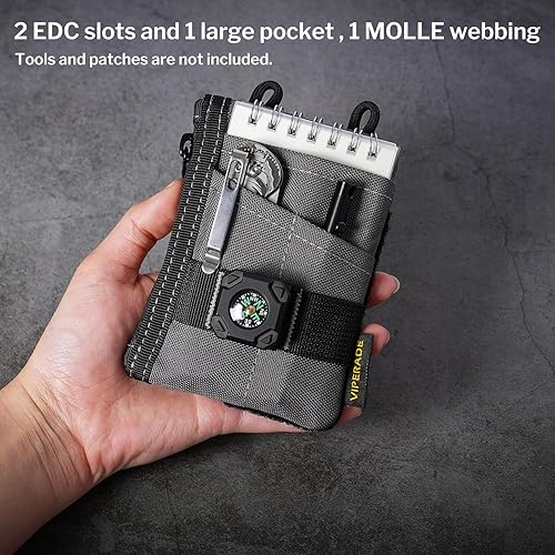 Miniatura 3 de VIPERADE VE18-S Small EDC Pouch, Mini EDC Pocket Organizer for Men, EDC Pocket Organizer, 3 Slots with 2 Zipper Pockets Multitool Pouch Gris