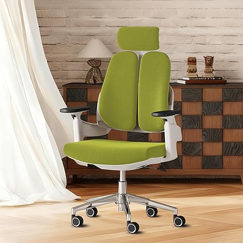 Silla de oficina ergonómica grande y alta, silla de computadora con respaldo doble con brazos ajustables 3D y soporte lumbar, asiento extra ancho de