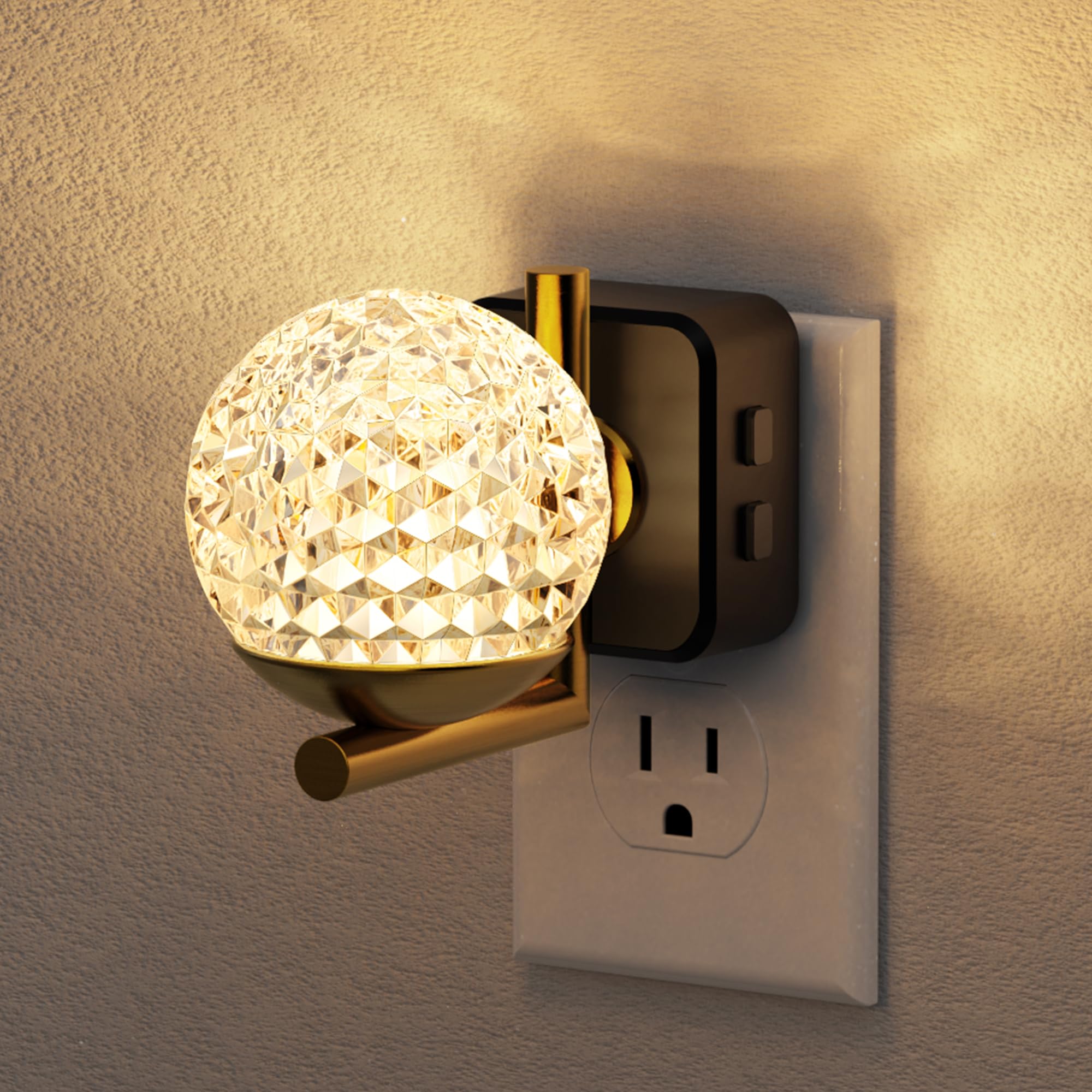 JandCase LED Night Light, 3000K Warm White &amp; RGB Color Changing Night Light | Night Lights Plug into Wall, Dusk to Dawn Light Sensor, 180° Rotatable Plug in Nightlights for Bathroom, Bedroom, Hallway