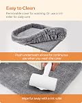 Feandrea Cat Scratching Post, Cat Scratcher with Top Perch Bed, Fully Woven Sisal Covered Scratcher Post, Pompom, Removable Washable Cover, Light Gray UPCA022W01