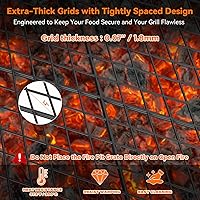 Vista 6 de onlyfire Parrilla de Cocción Rectangular con Marcas en X para Fogata Barbacoa, Rejilla de Parrilla BBQ de Acero Extra Resistente para Fogata