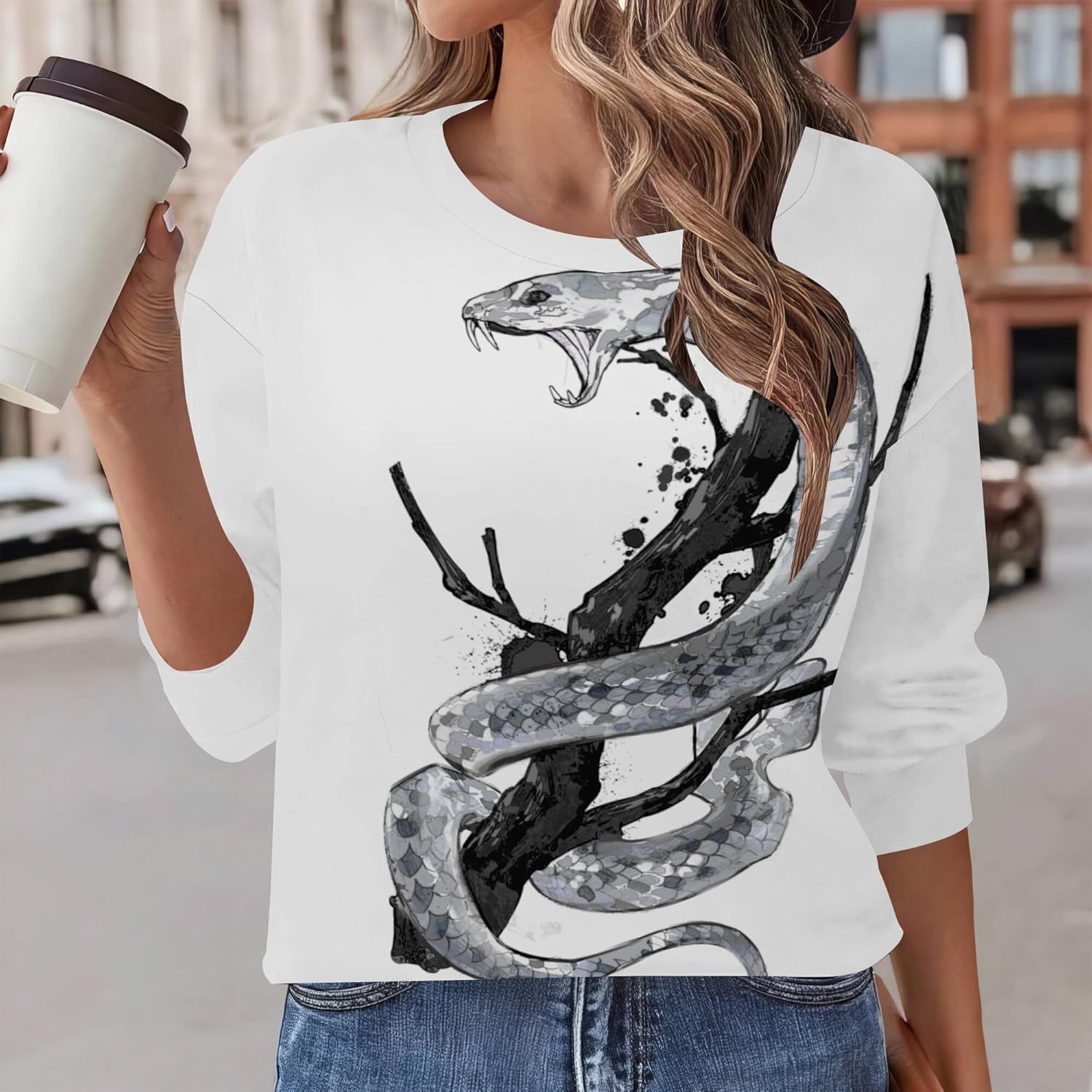 Cat Sweatshirts For Women Crewneck Funny Graphic Sweatshirts Long Sleeve Pullover Oversized Casual Clothing 2025 - Image 2