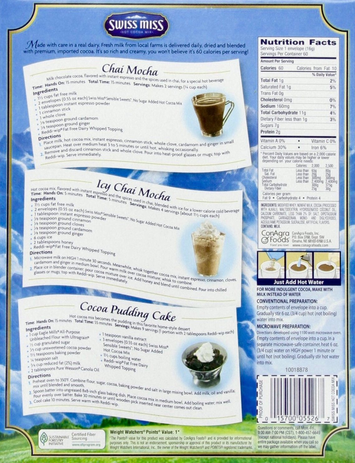 Amazon.com : Swiss Miss Milk Chocolate No Sugar Added Not ...