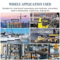 Vista 9 de SINOCMP Kit de manómetro hidráulico versión mejorada, 25/40/60 MPa 3 manómetro 6 acoplamiento de prueba, 3 mangueras de prueba, 1 estuche