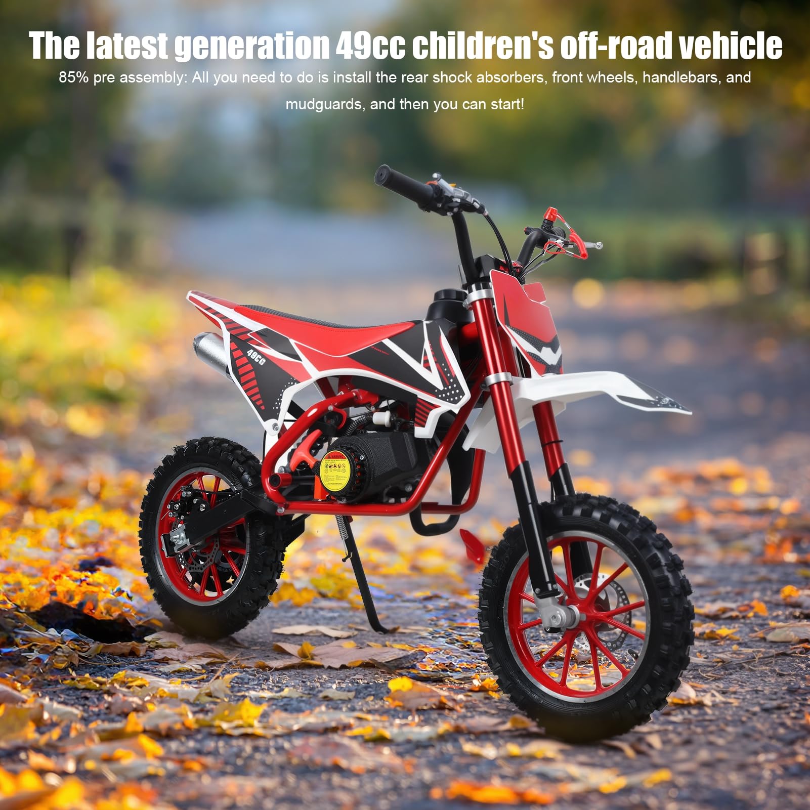 gihusrzx 49cc 2-Stroke Kids Dirt Bike, Mini Bike Mini Motorcycle