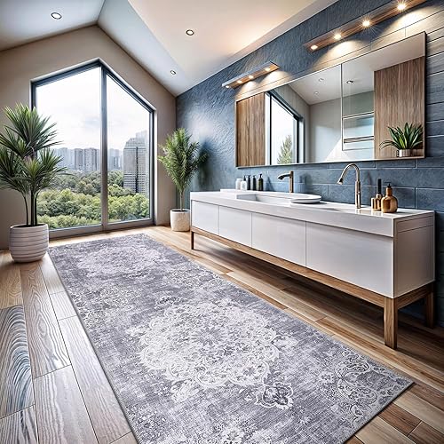 Miniatura 75 de CAMILSON Alfombra moderna de lujo de 8 x 10 pies, estilo vintage, abstracto, suave, de pelo medio, resistente a las manchas, fácil de limpiar, no