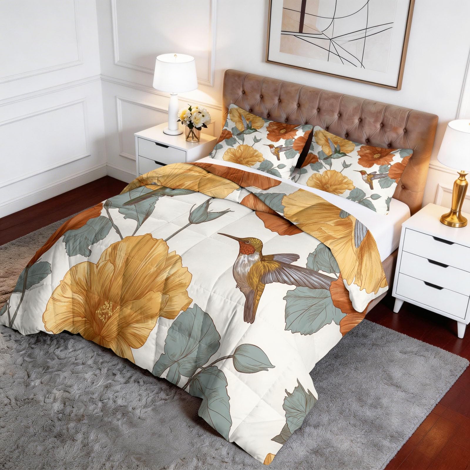 Piumone alternativo per letto super king size, piumone trapuntato reversibile per tutte le stagioni, traspirante, leggero, anallergico e lavabile in lavatrice (260 x 220 cm, bianco)