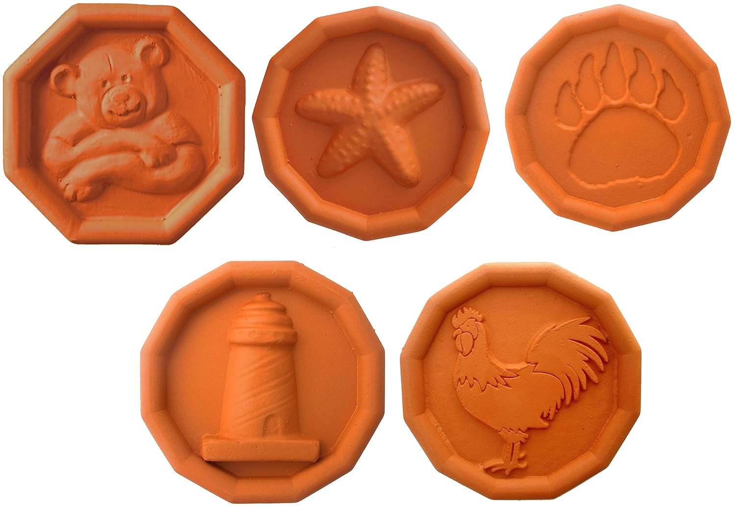 JBK Pottery Terracotta Granules Saver – Minimize Hardening & Clumping, Durable Clay Disc, Airtight Keeper for Freshness, Ideal for Baking & Storaging Dry Ingredients, Assorted Designs (Pack of 4)