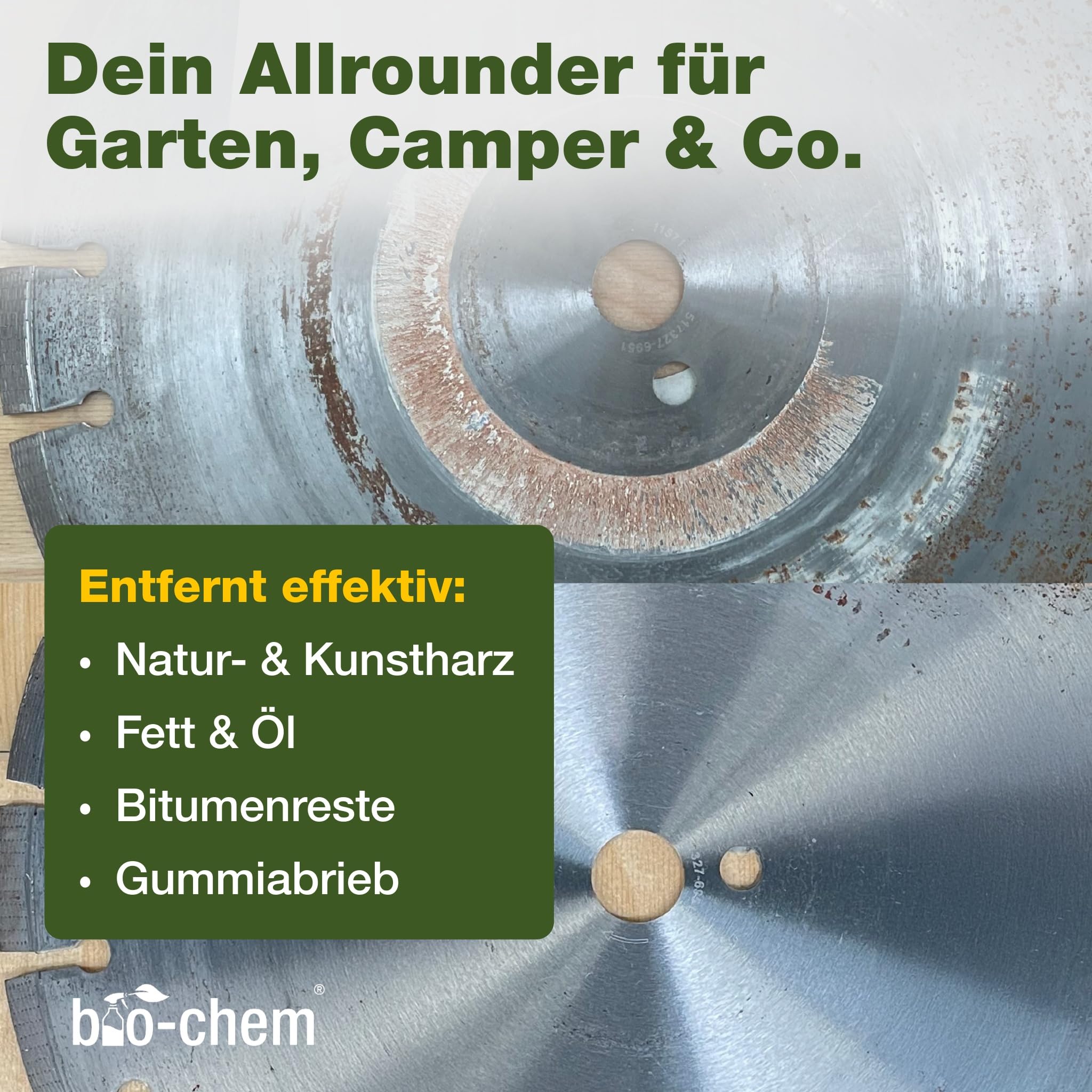 bio-chem Harzlöser Harzentferner 20L Kanister | Für Gartengeräte und Werkzeuge aller Art | schnellwirkender Harzentferner