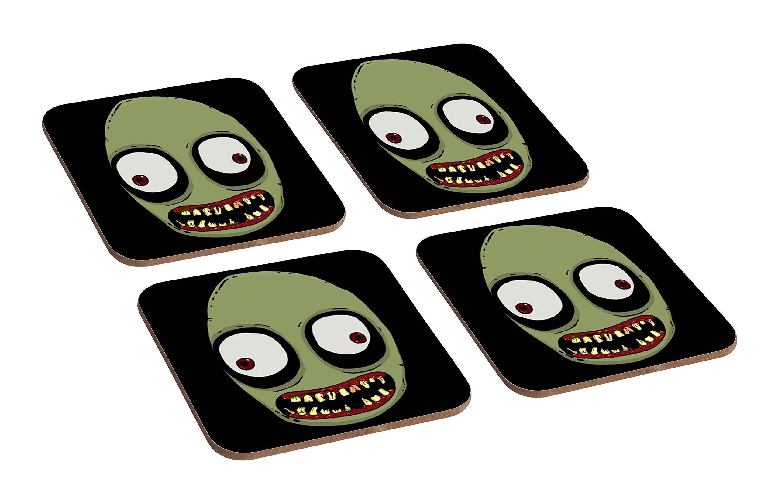 Mugmart Salad Fingers Spoons Awesome 4 Piece Wooden Coaster Set