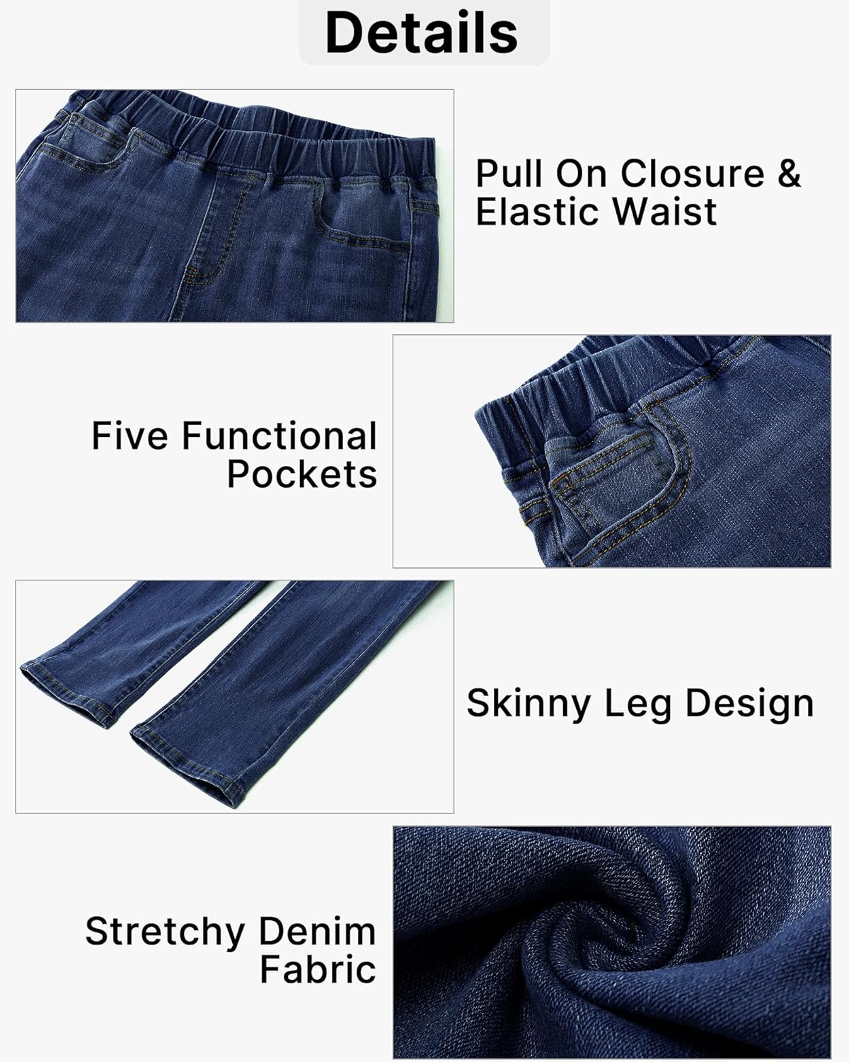 GRAPENT Pull On Jeans for Women High Waisted Skinny Capri Pants Trendy Stretch Denim Cropped Jeans Crop Jeggings Capris - Image 6