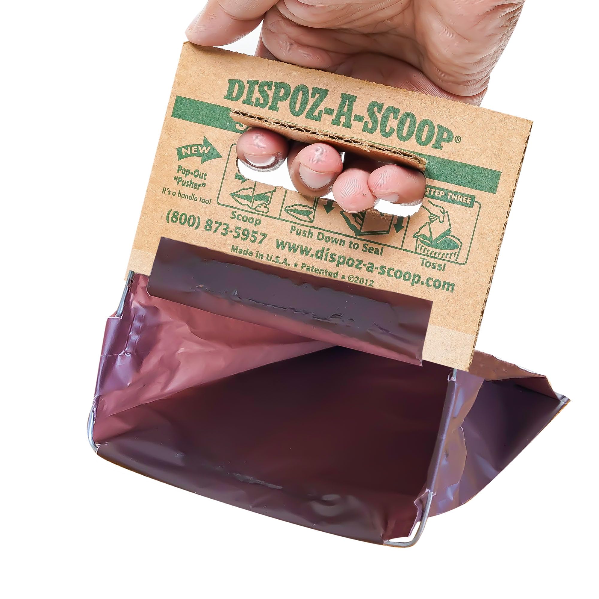 Dispoz-A-Scoop No-Touch, Safety Scoopers (500 Pack) | Disposable Pet Waste Bags, Scoop & Seal, Unscented