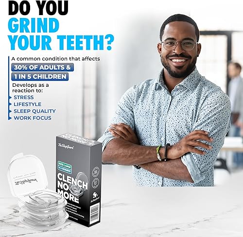 Miniatura 3 de Protector bucal para apretar los dientes por la noche [Paquete de 4, tamaño grande – Hombres] – Protectores nocturnos personalizados para rechinar