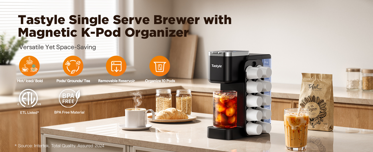 Amazon.com: Tastyle Hot & Iced Coffee Maker with Magnetic K-Pod