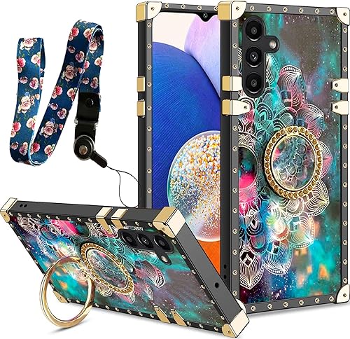 nancheng Para Samsung Galaxy A14 5G 4G Square Phone Case Flower