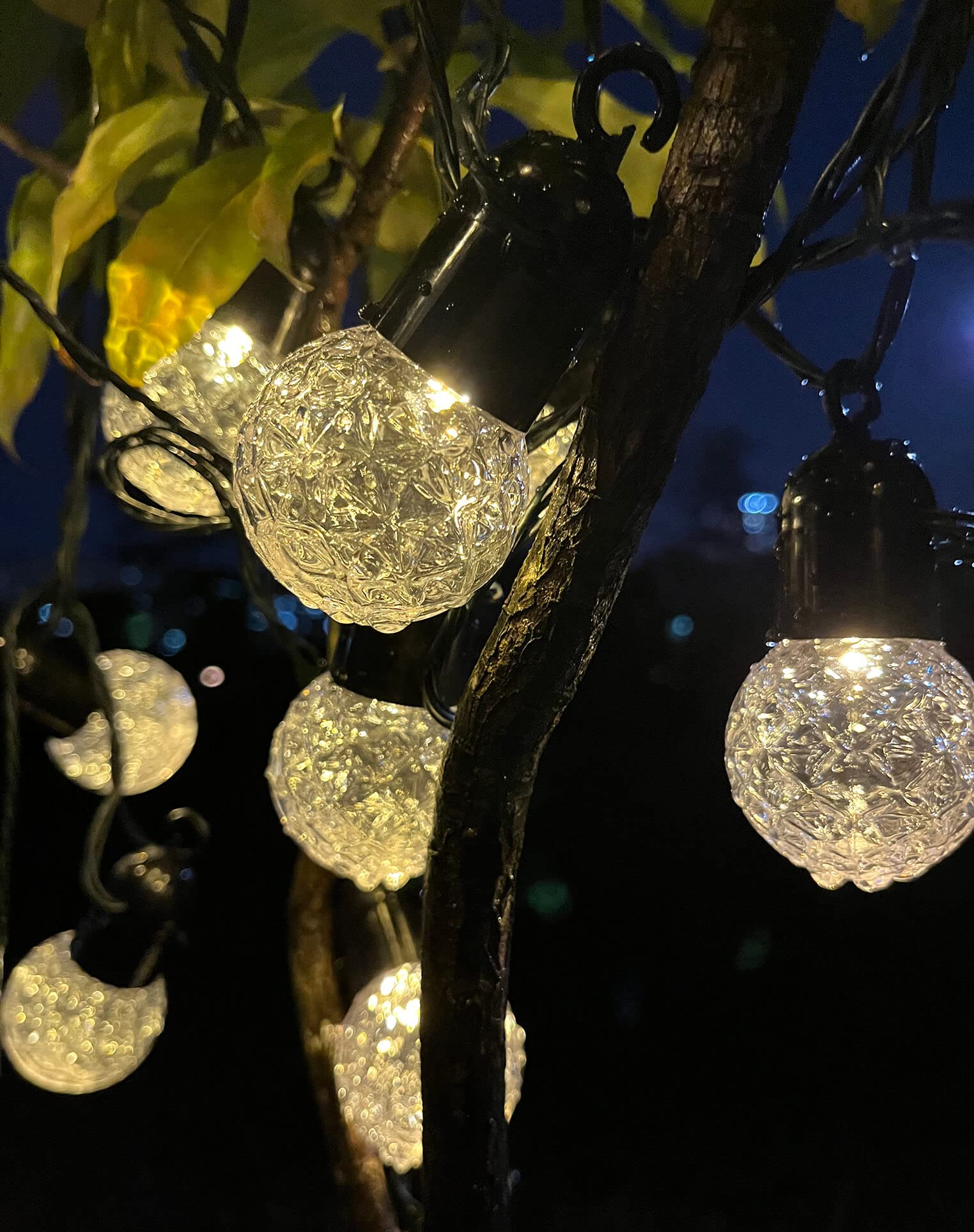 sylvwin G40 łańcuch świetlny na zewnątrz, 15 m, 25 diod LED, 8 trybów pracy, solarny łańcuch świetlny LED, do ogrodu, na drzewa, podwórko, patio, na imprezę, do pokoju, na wesele