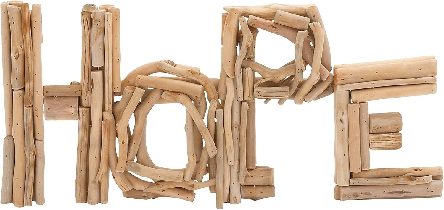 Deco 79 Driftwood Hope 幅20インチ 10インチ H-76359 20インチ x 10インチ