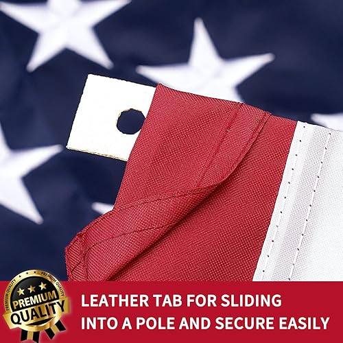 Miniatura 3 de XIFAN Bandera estadounidense de alta calidad, estilo de manga de poste de 3 x 5, nailon 210D resistente para exteriores, más fuerte de larga