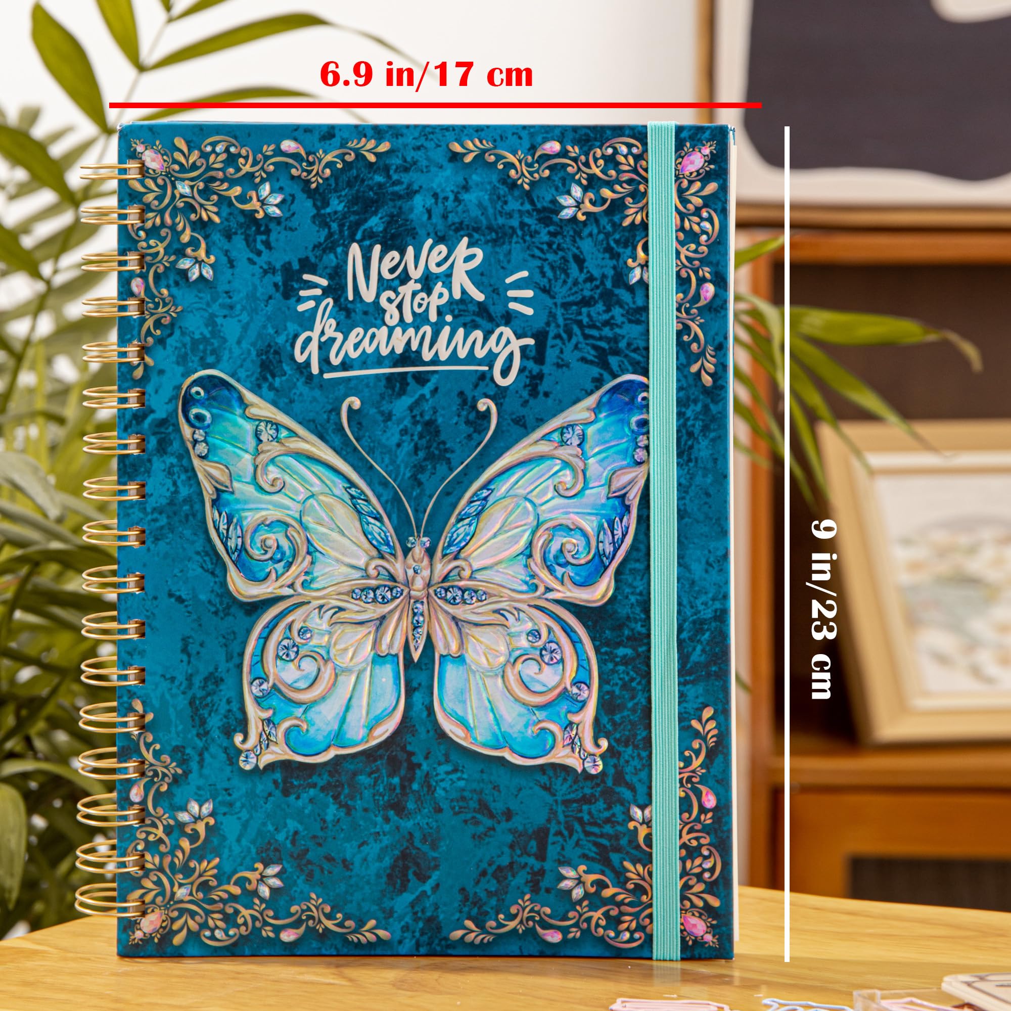 Spiral Notebook Journal-College Ruled Journal for Writing-B5 3D Butterfly Embossed Hardcover Notebooks -Writing Journal for Women-with Elastic Closure Band - Image 2