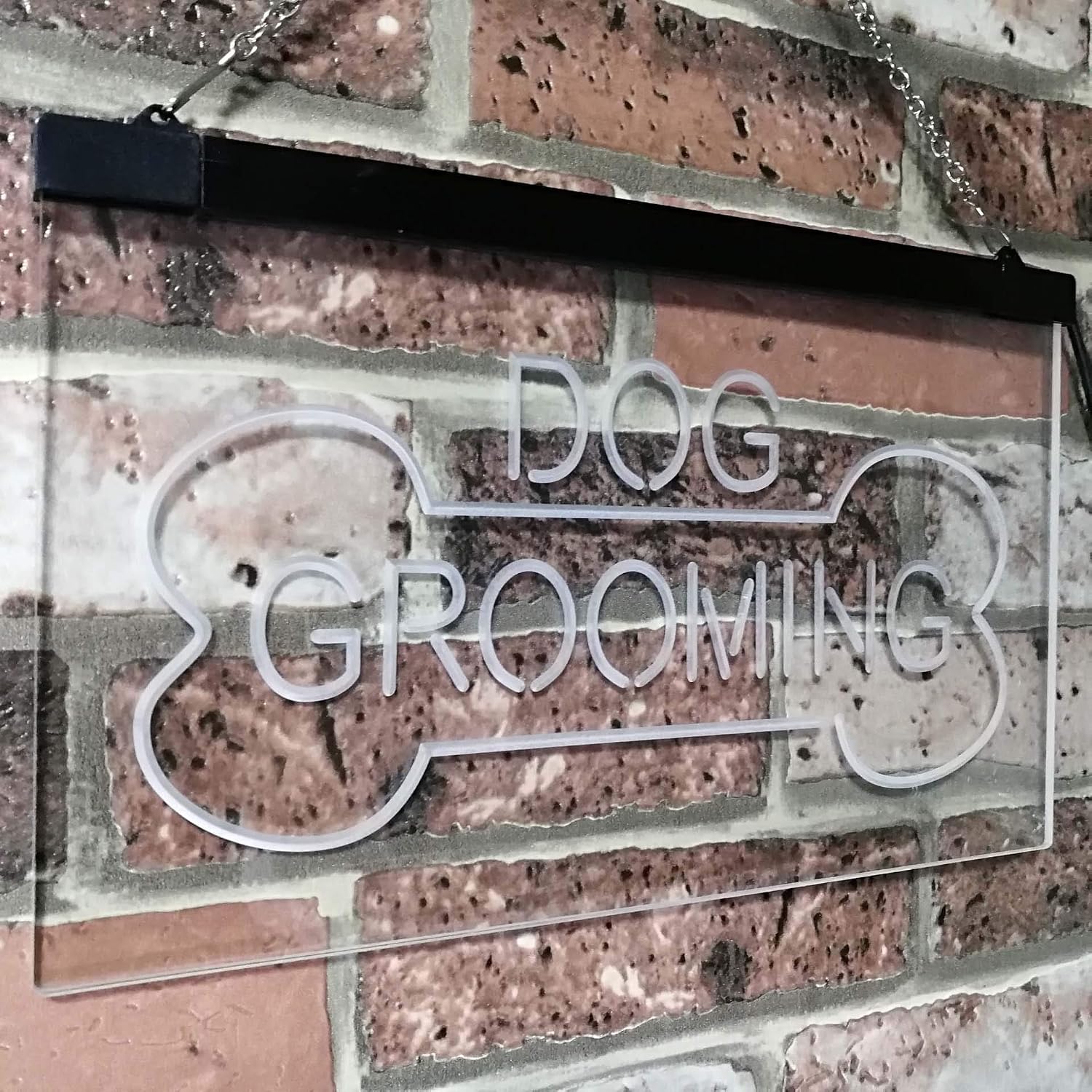 ADVPRO Dog Grooming Bone Dog Lover Dual Color LED Neon Sign Blue & Red 16" x 12" st6s43-i2529-br