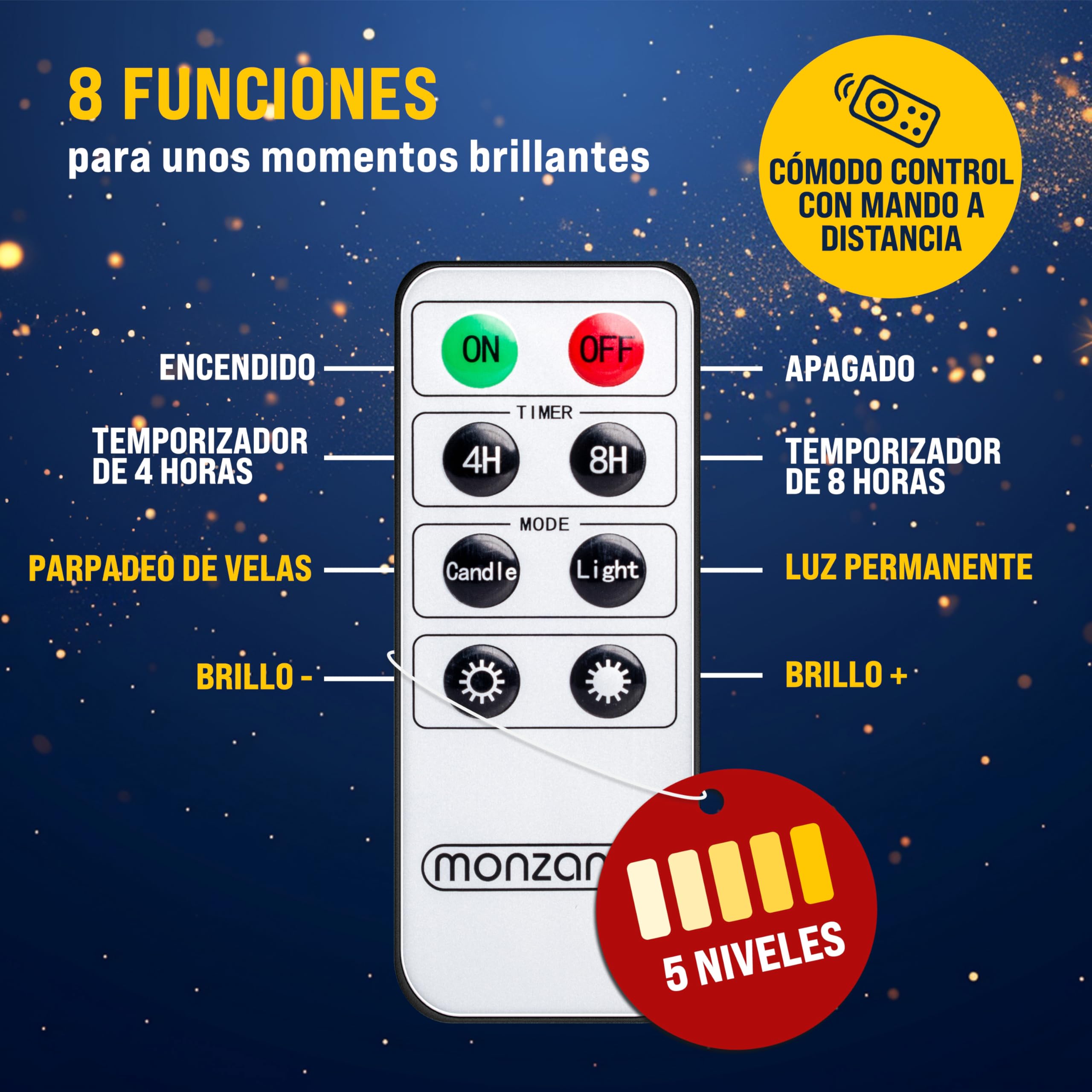 Deuba Velas LED Árbol Navidad Set de 30 Temporizador Blanco Cálido