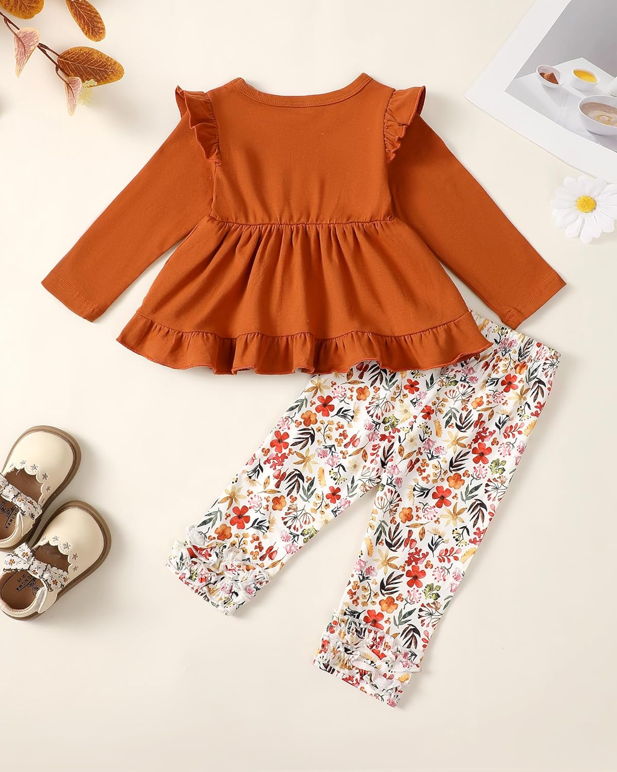 Baby Girl Clothes Toddler Girl Outfits Ruffle Shirt Pants Cute Infant Outfit Set Baby Girl Fall Winter Clothes - Image 3