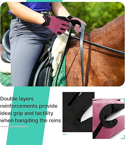 Miniatura 22 de Thapower Guantes de equitación para mujer, guantes de equitación de invierno, guantes de equitación para mujer, jóvenes, niñas, para exteriores