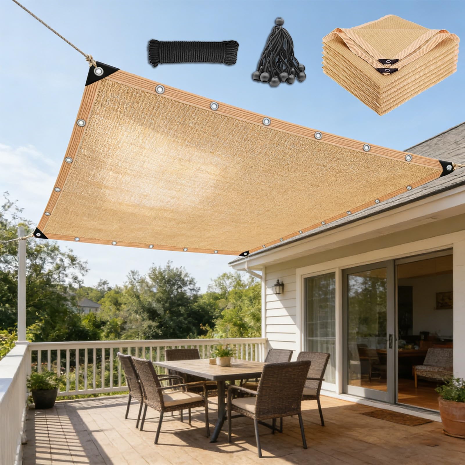 Solution solaire durable 2,4x6,1m contre la chaleur en serre et terrasse