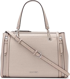 Calvin Klein Reyna Novelty Satchel, Caramel Combo, One Size