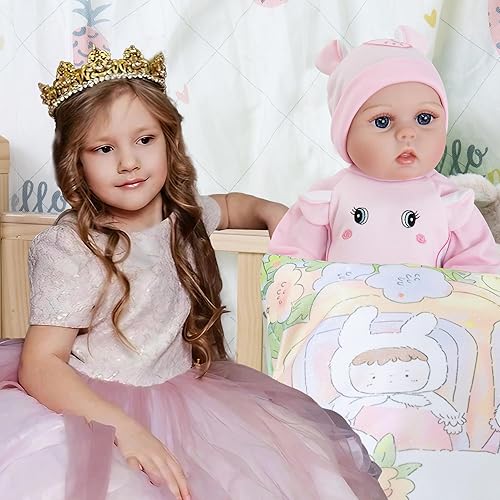 Miniatura 5 de Muñecas de bebé Reborn realistas, de 18 pulgadas, piel suave, cuerpo completo de vinilo de la vida real, como bebé recién nacido real, para niños a