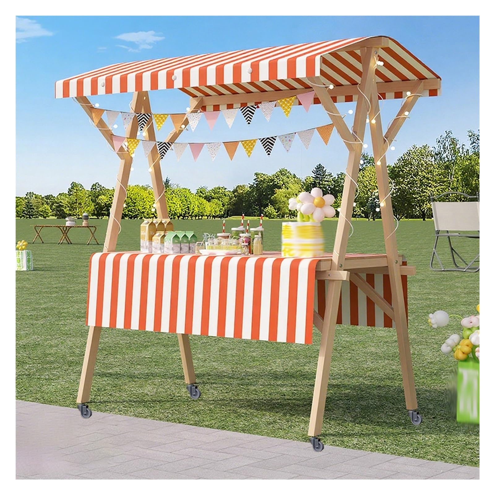 Quiosco móvil plegable con toldo y puesto de mercado portátil para eventos al aire libre
