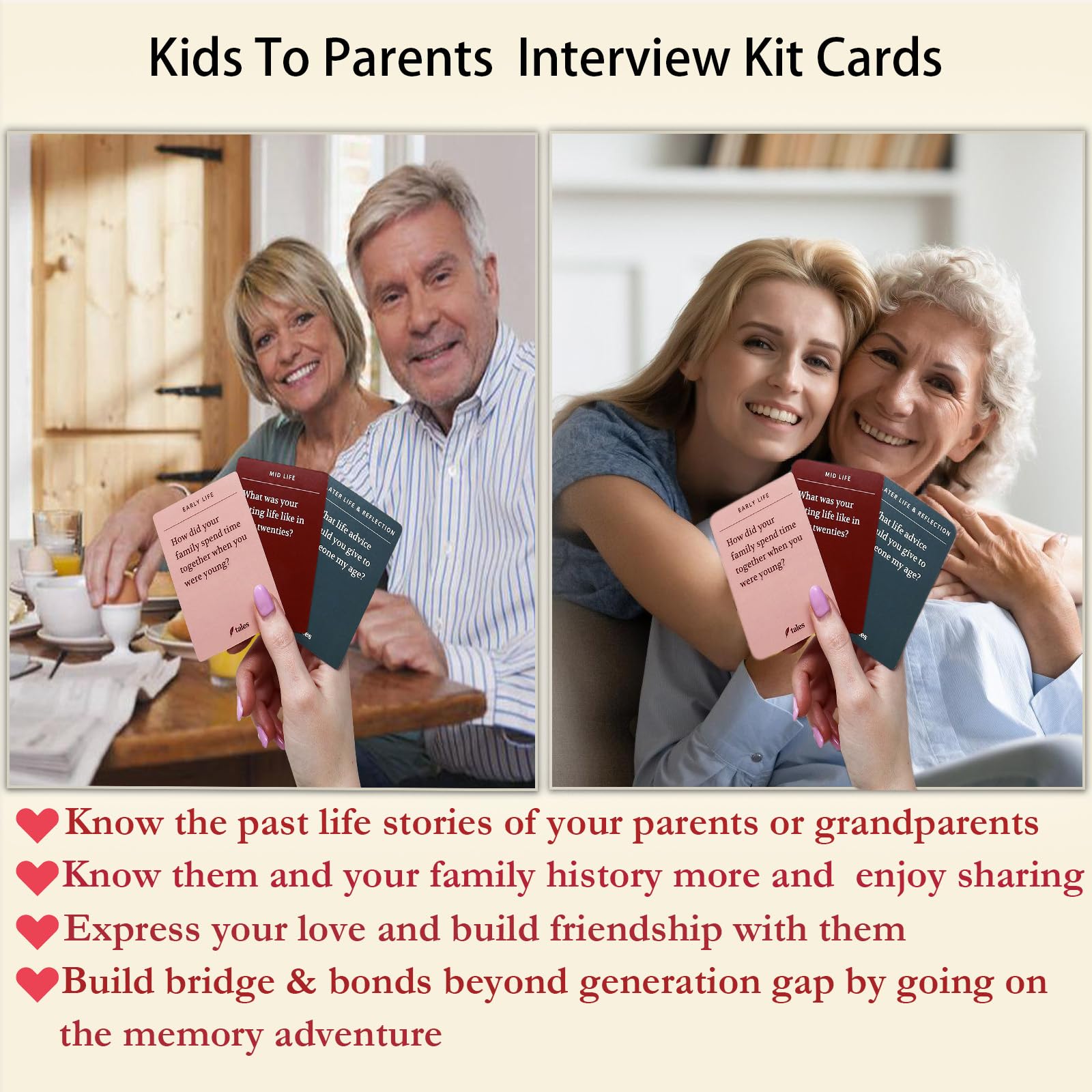 Ieron 150 Tarjetas De Conversación Para Familias – Kit De Entrevista De Historia De Vida Con Preguntas Para Noches De Juego Y Vínculo Entre Generaciones