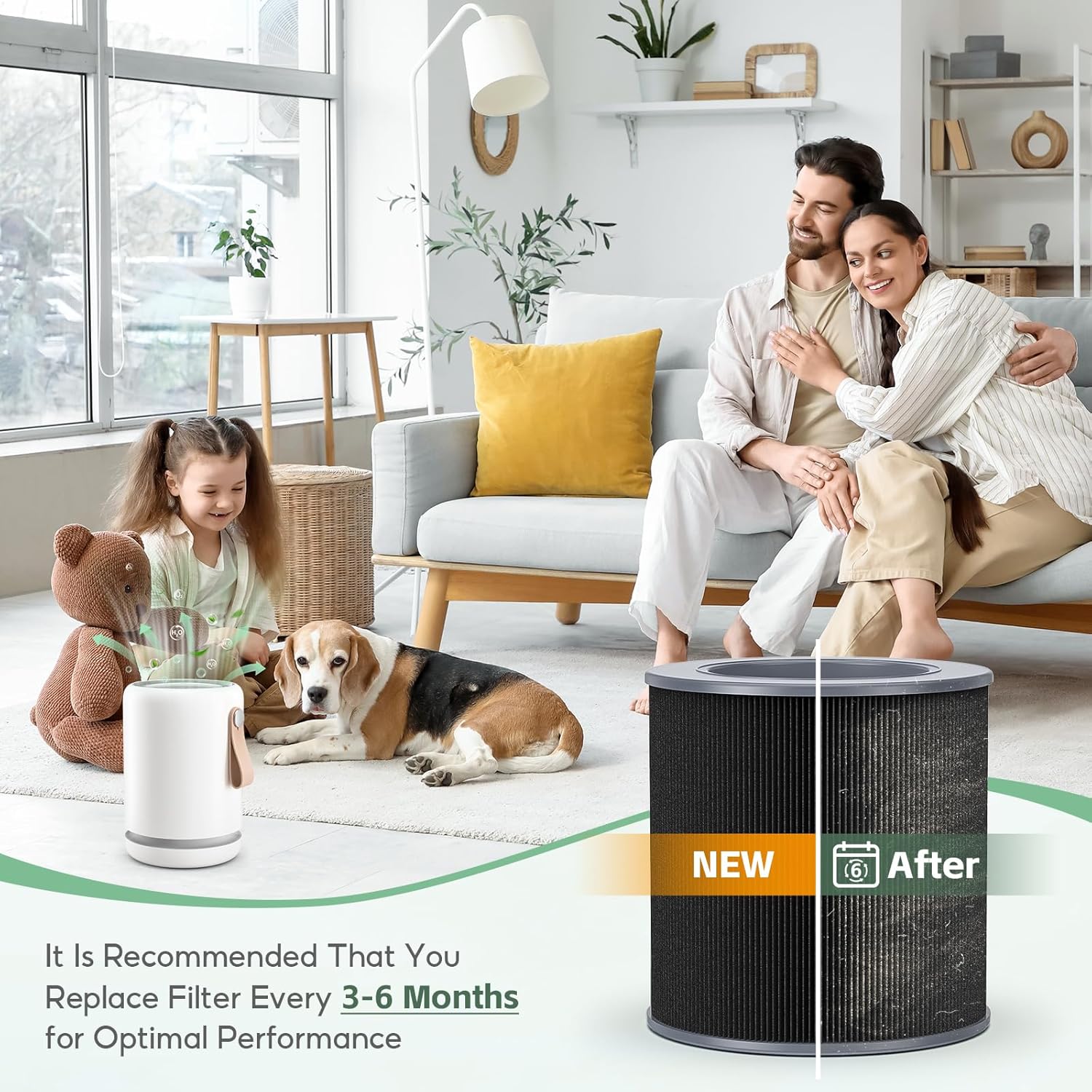 2-pack Air Mini/Mini+ PECO-HEPA Replacement filter, Compatible with Molekule Air Mini Air Purifiers, Pre Filter+True H13 HEPA+Activated Caebon Filter 3 Stages High-Efficiency Filtration