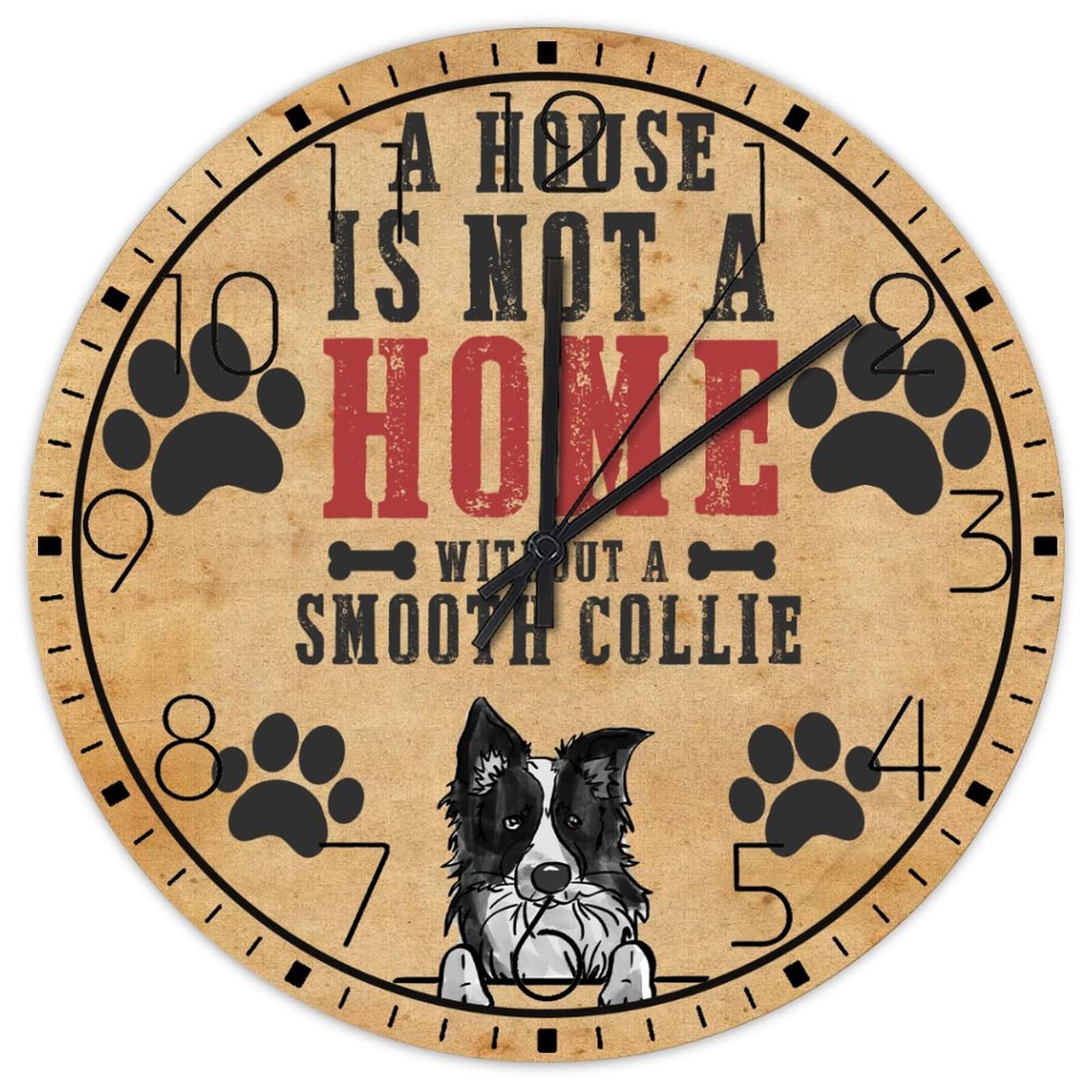 Horloges murales vintage en bois pour salon et amoureux de chiens