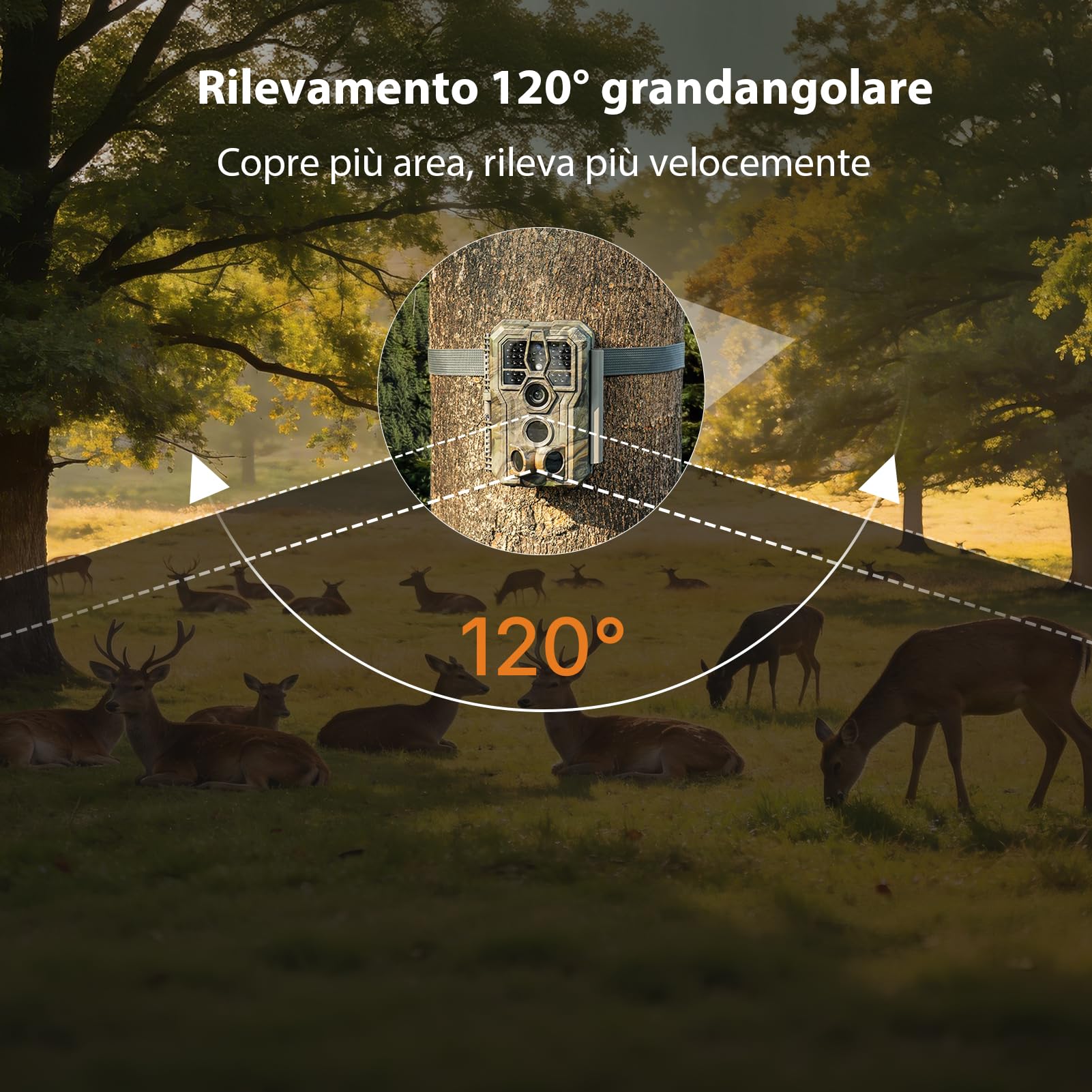 GardePro E5 2.0 Fototrappola 4K con Scheda SD 64GB, 64MP Foto Trappola per Animali con Attivazione 0,1s, Visione Notturna senza Bagliore 30m, Fototrappola Notturna a Rilevamento di Movimento