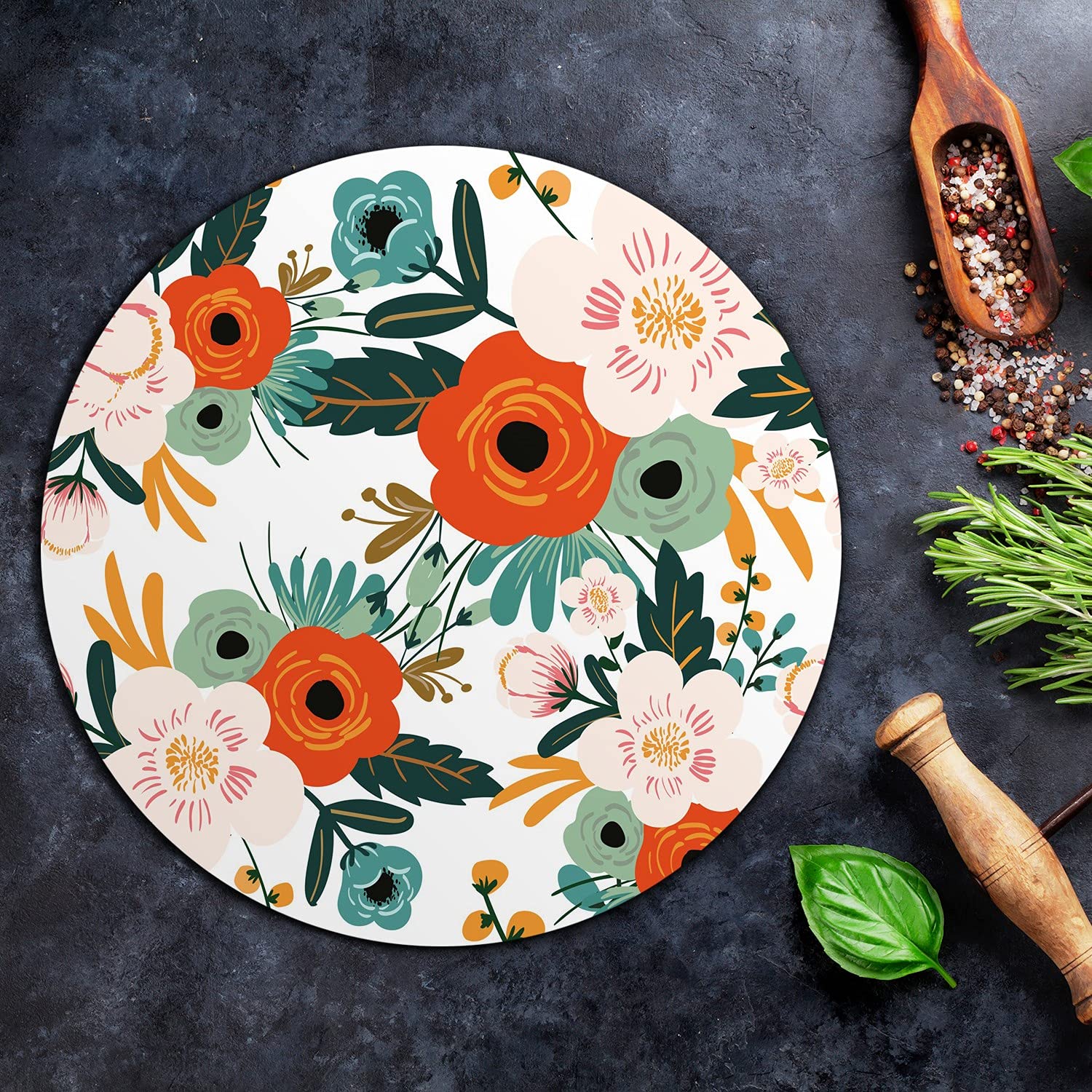 Coloray Glas Schneidebrett 40cm Herdabdeckplatte Servieren von Speisen Spritzschutz Glasabdeckplatte Gehärtetes Glas Induktionsherdabdeckung - Gangwiese.
