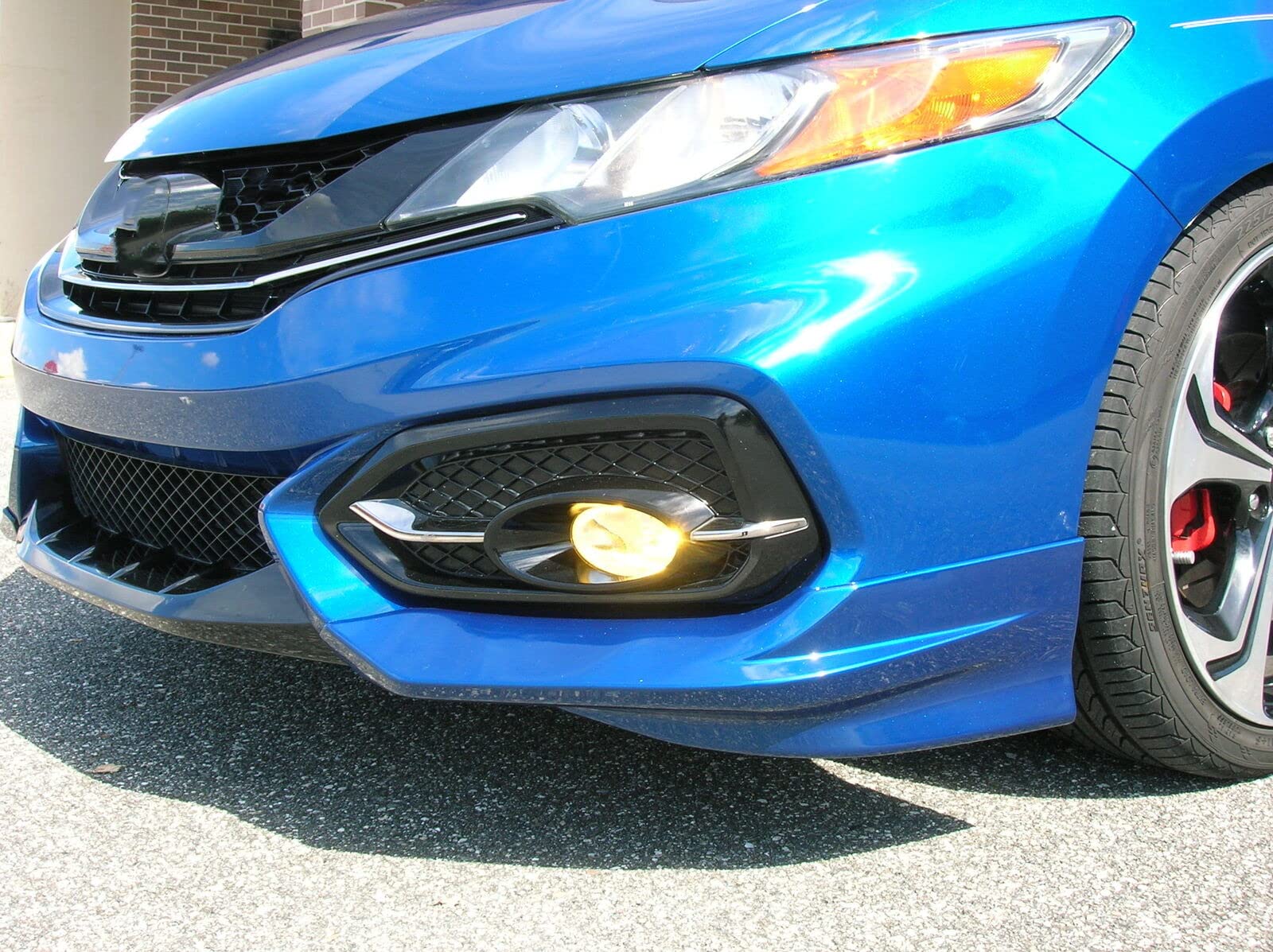 ECOTRIC Front Bumper Spoiler Lip Compatible with 2014-2015 Honda Civic 2DR Coupe HFP Style 2Pcs Painted Black