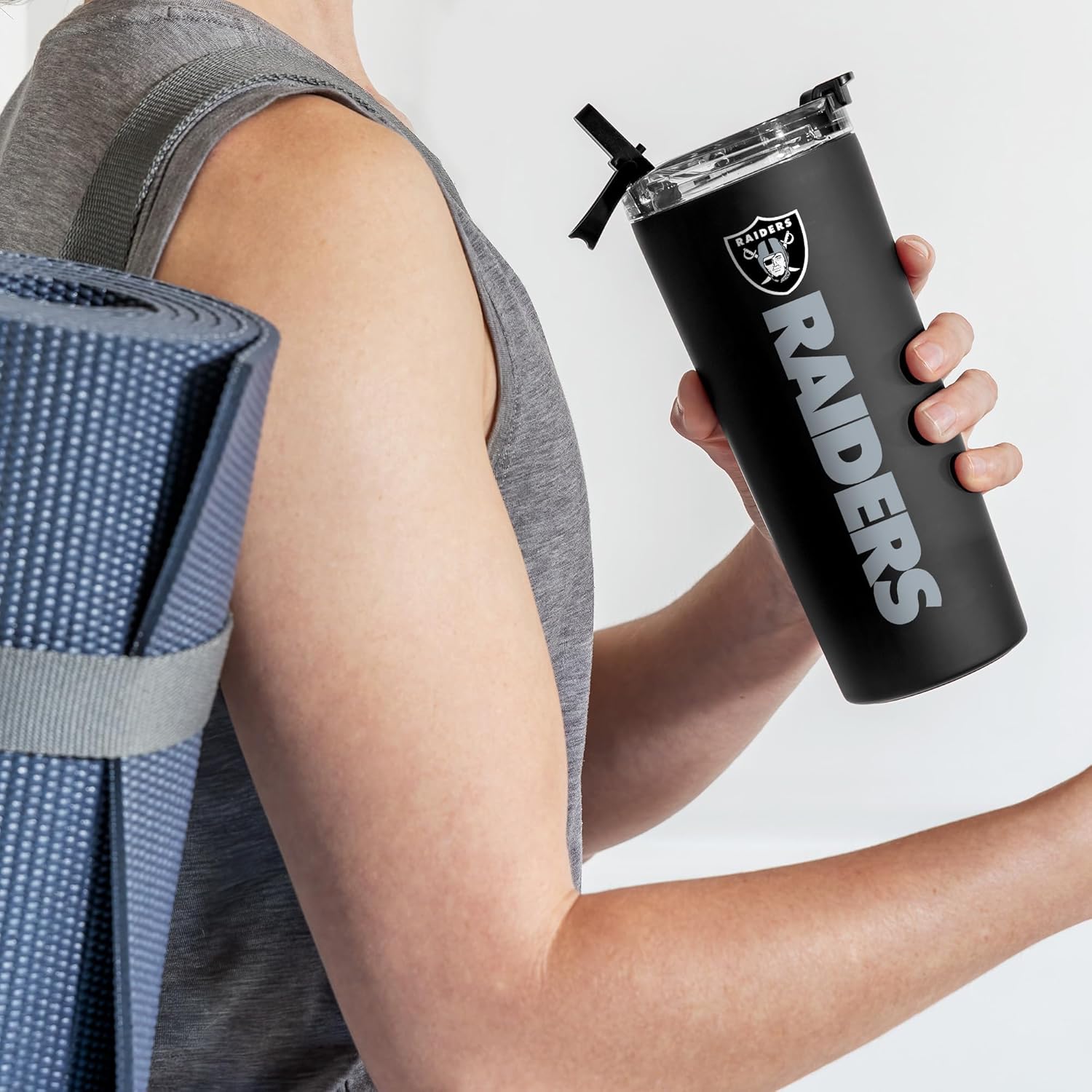 Rico Industries NFL Football 24oz Stainless Steel Tumbler with Lid and Dual Functioning Lid - Image 4